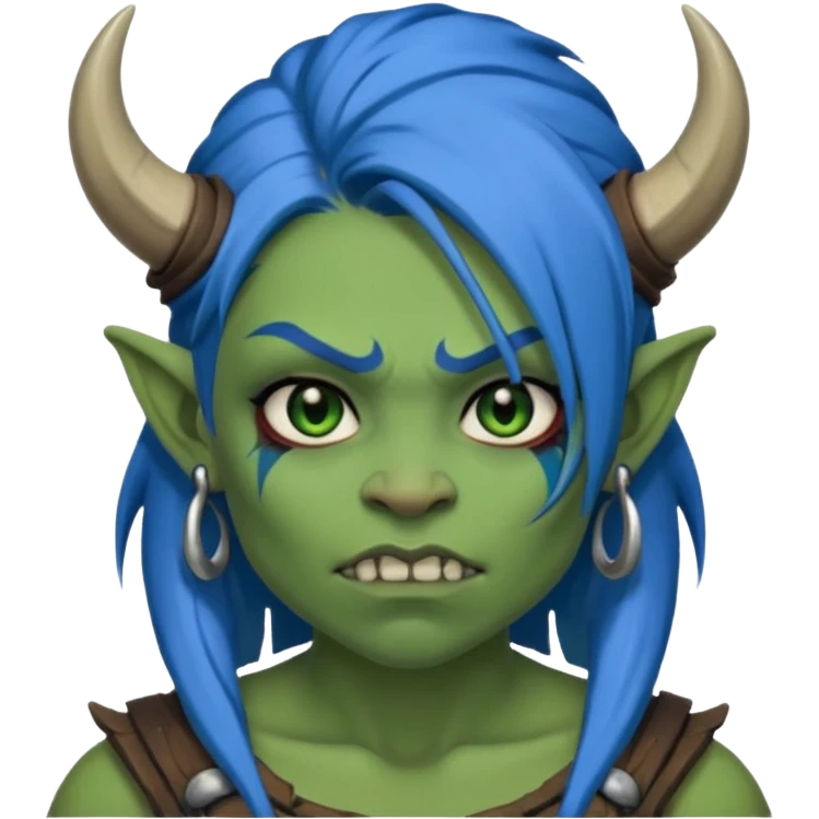 ork woman with blue hair emoji