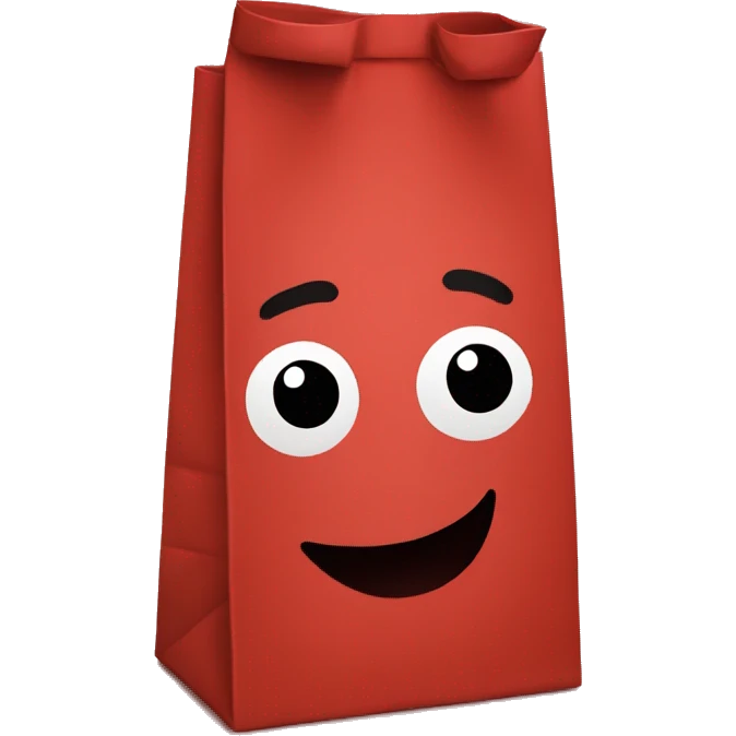 red paper lunch bag  emoji