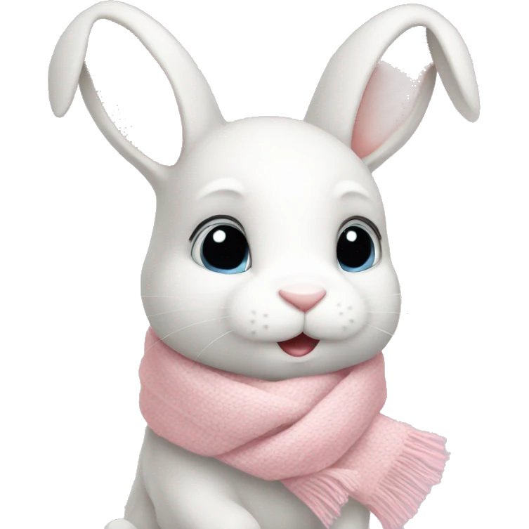 White bunny with light pink scarf emoji