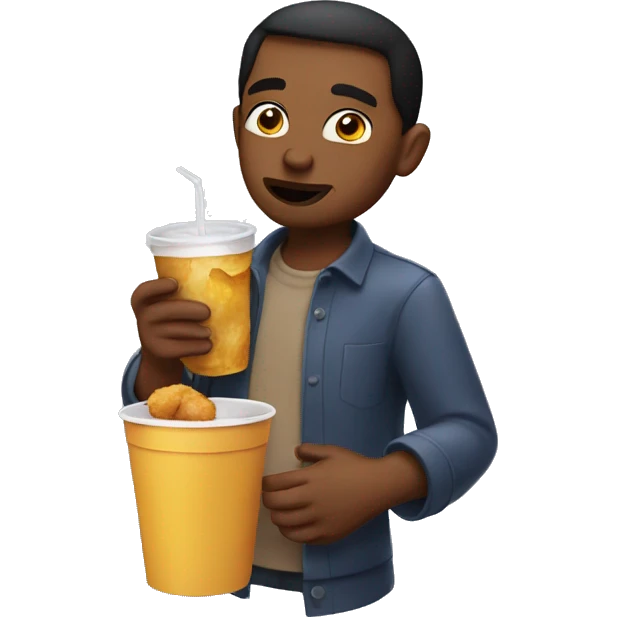 Guy drinking chicken nuggets  emoji