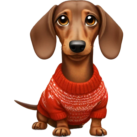 dachshund wearing knitted jumper  emoji