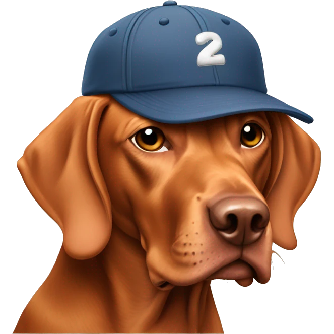 magyar vizsla with baseball cap emoji