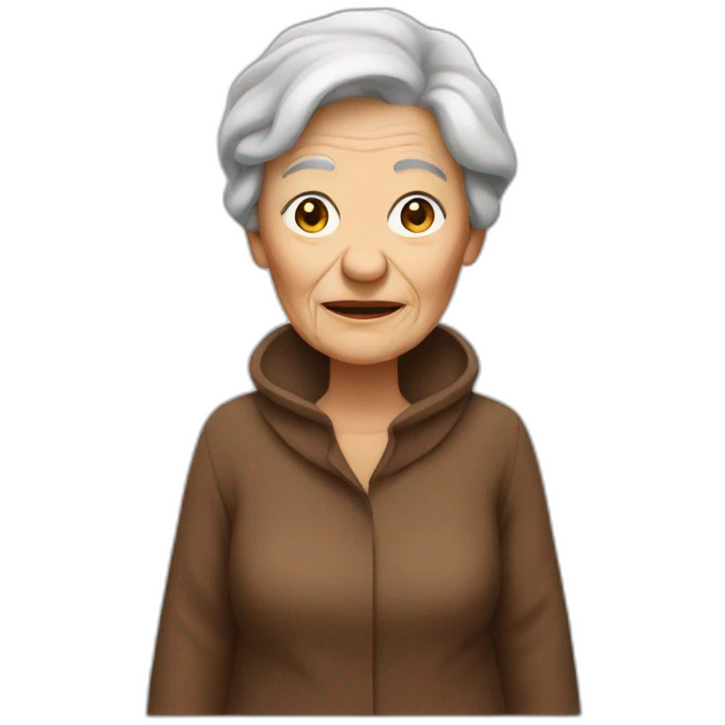 Old Woman with brown clothes and mutch emoji