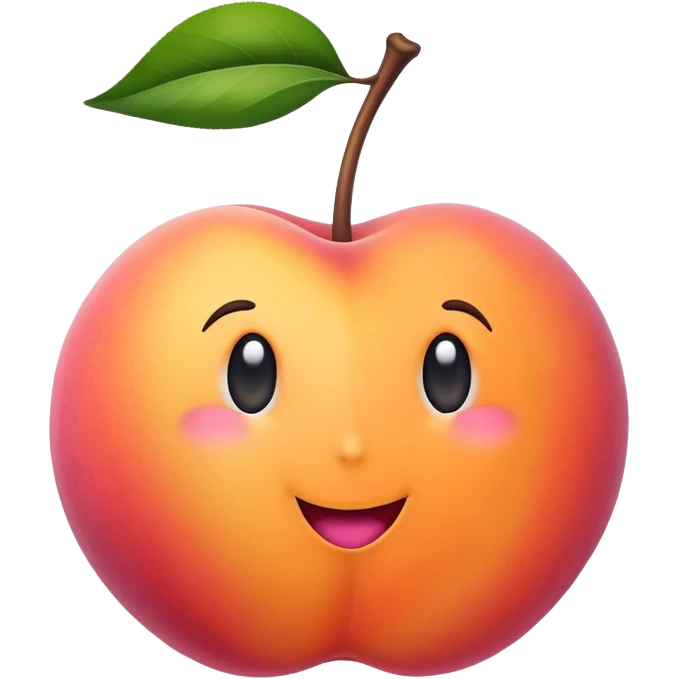 peach fruit with exaggerated curves, playful and juicy emoji