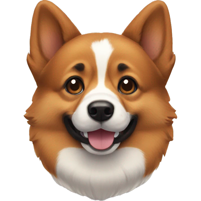 cute dark corgi head emoji