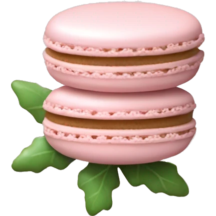 Light pink macaron with light pink mistletoe emoji