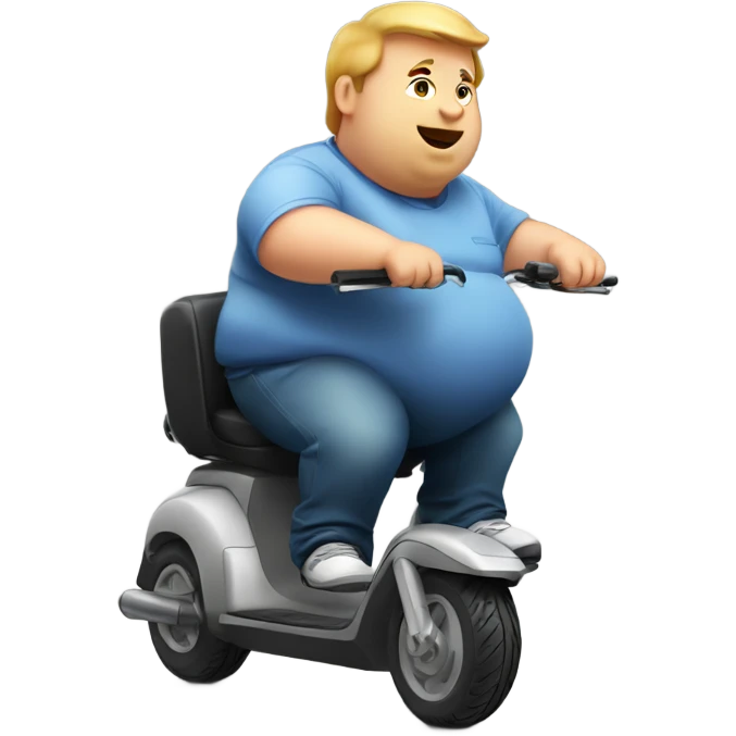 Obese man on a scooter emoji