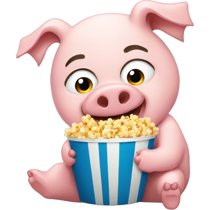 Pig eating popcorn emoji