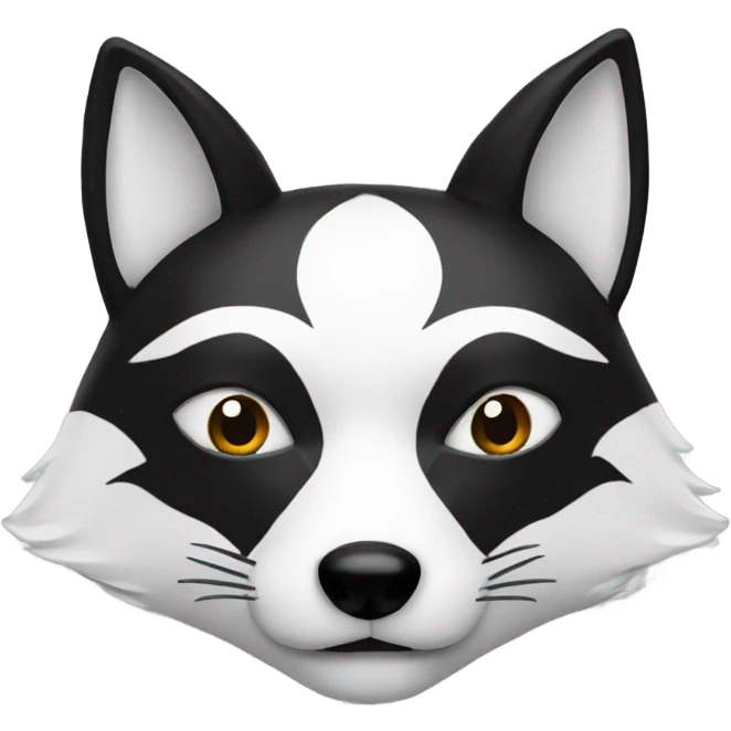 black and white fox mask emoji