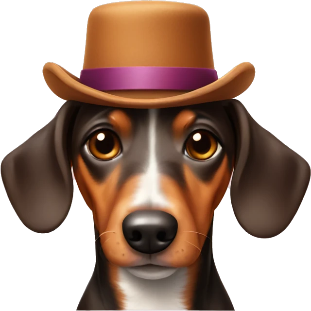 Sausage dog wearing hat emoji
