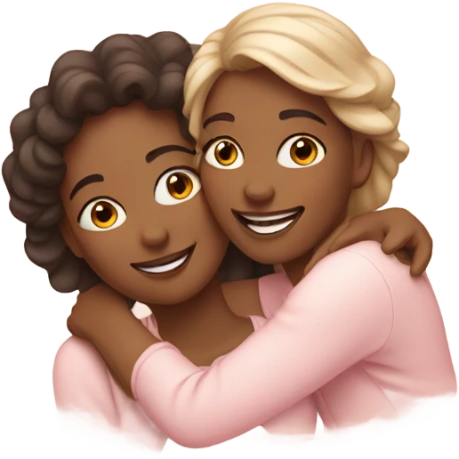 lesbian cuddles pink emoji