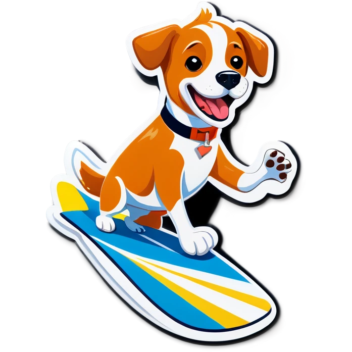 Dog surfing emoji