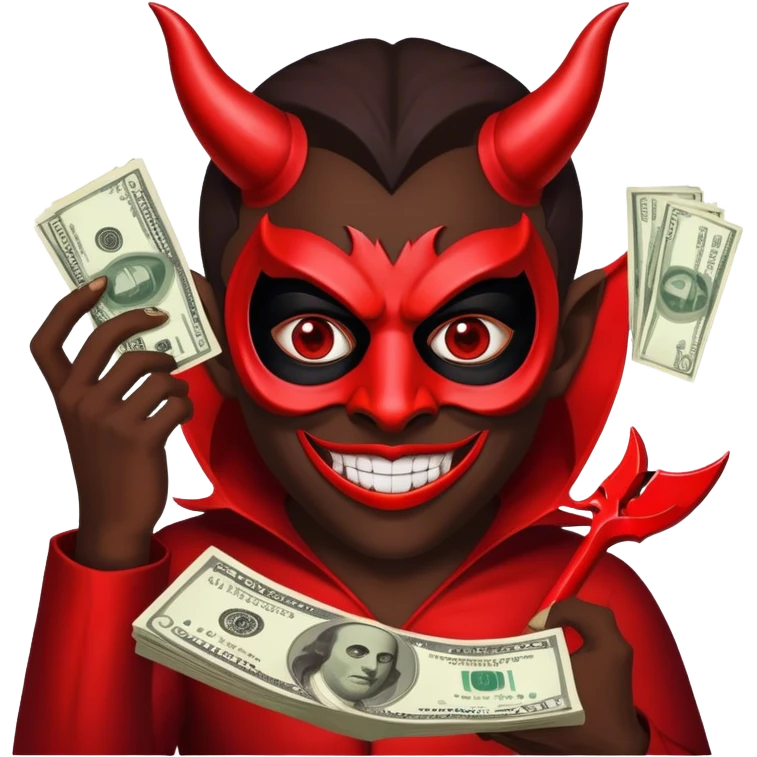 devil emoji doing a money spread emoji