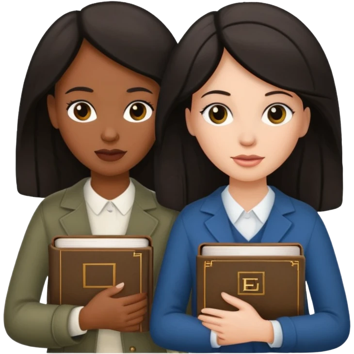 Two black women, 1 white woman, all with dark hair, carrying a Bible! emoji