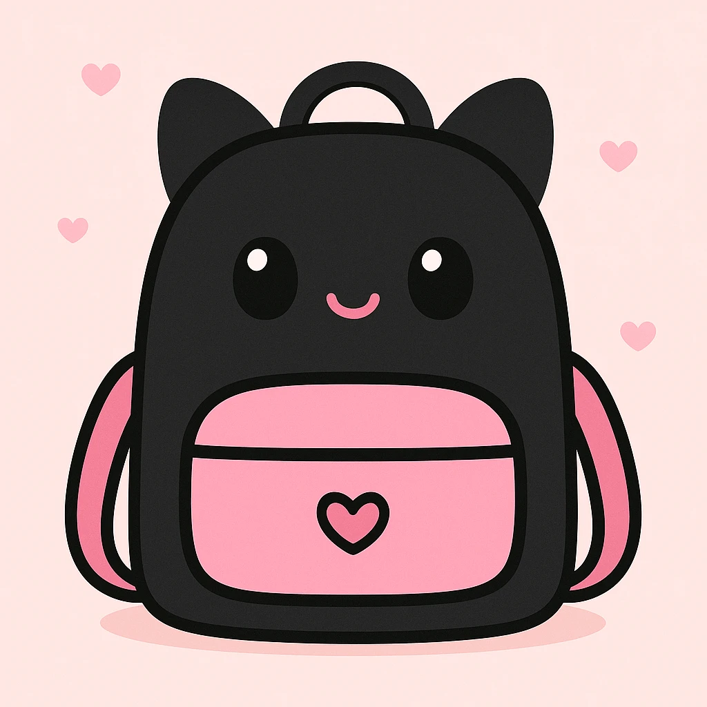 BLACKPINK-inspired object, black and pink colors, cute and charming design emoji