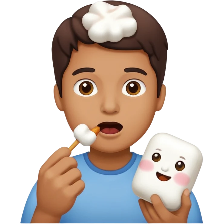 Marshmallow in mouth emoji