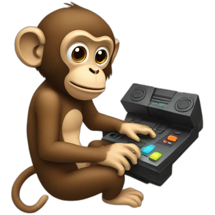 Monkey plays the console emoji