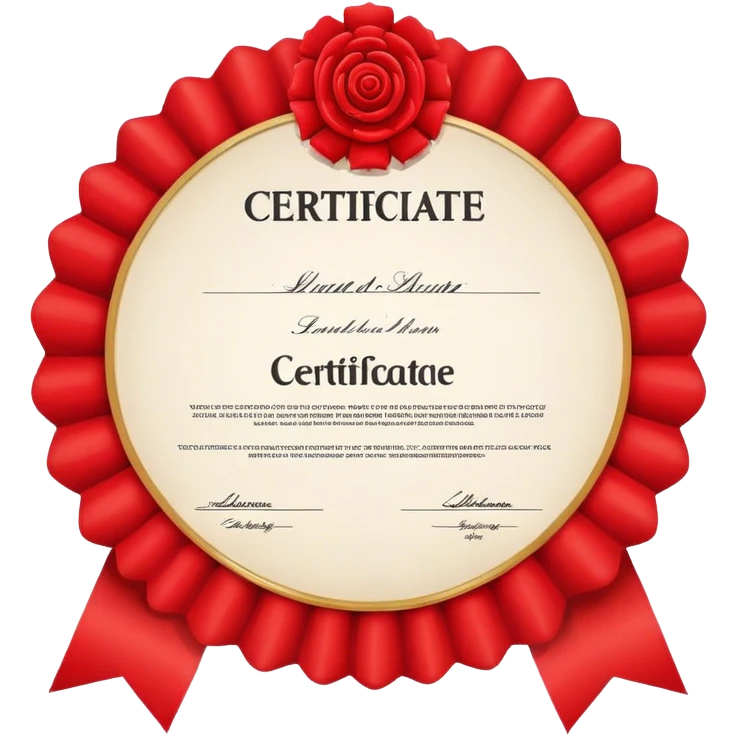 certificate with rosette and the word CERTIFICATE emoji