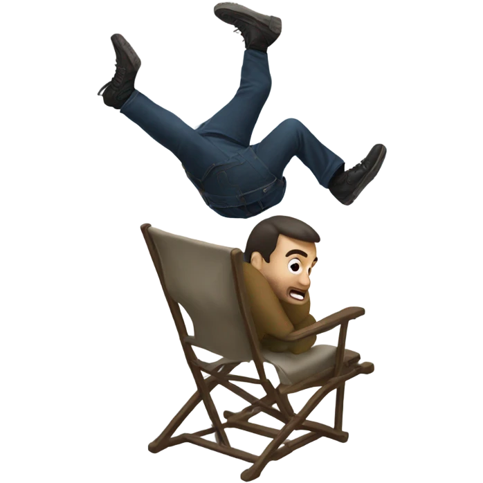 Guy falling out of a chair emoji