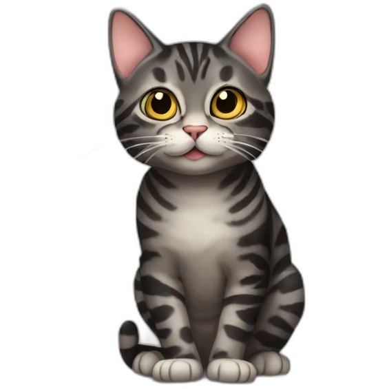 Black mackerel tabby cat blowing kiss emoji