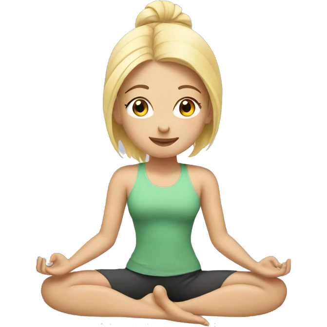 blonde girl doing yoga emoji