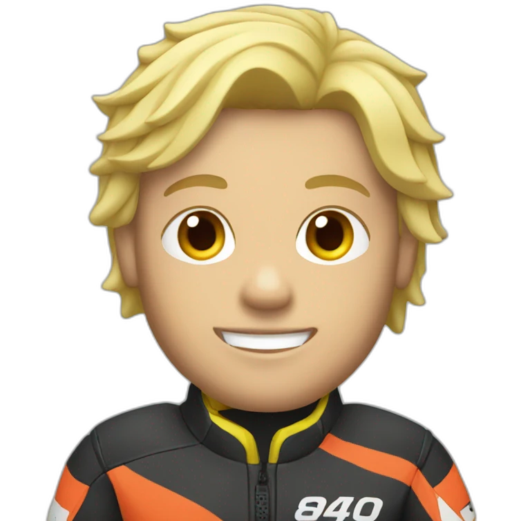 A blond man on a motocross bike emoji