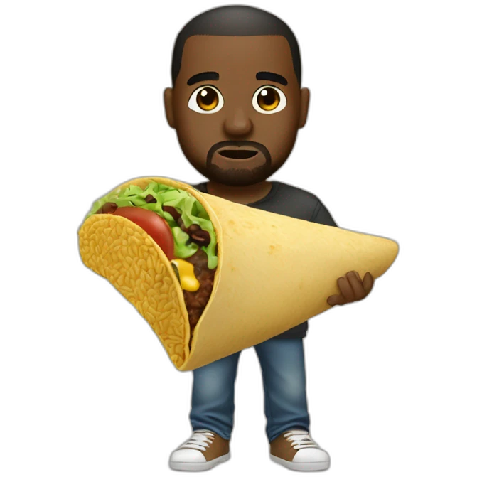 kanye weating a taco emoji