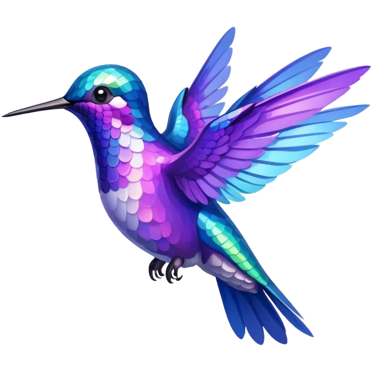 purple and blue hummingbird emoji