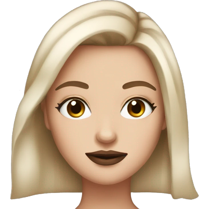 Brunette white girl with big lips and lashes emoji