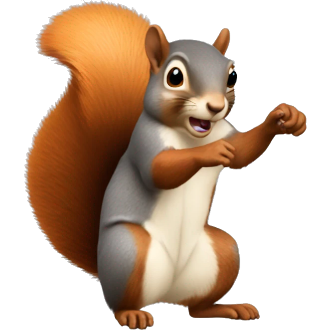 Squirrel flipping off emoji