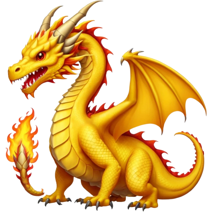A yellow three head dragon emoji