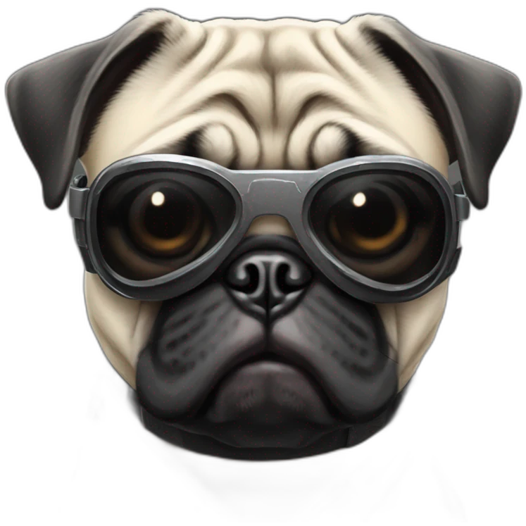 pug with black sunglasses and wearing a cyberpunk suit emoji
