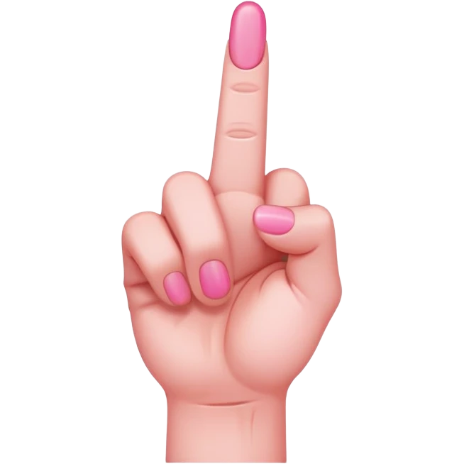 Pink middle finger emoji