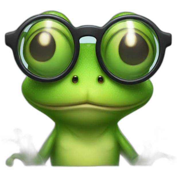 Frog in glasses emoji