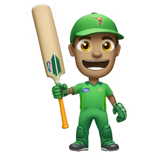 cricket bat waved emoji