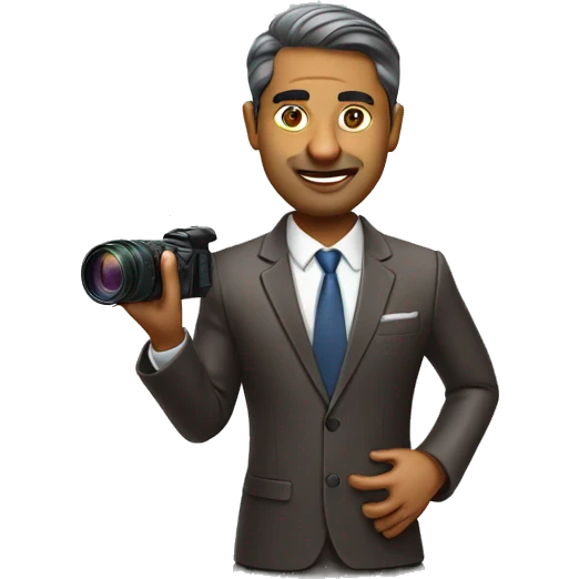 indian corporate business owner shooting food photo & video emoji