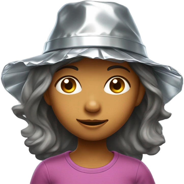 Conspiracy theorist girl wearing tin-foil hat emoji