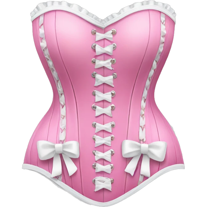 Pink corset with white bows  emoji