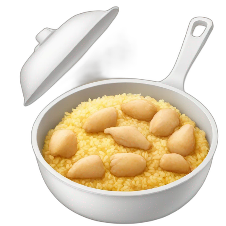 The most common type of food is chicken and rice  emoji