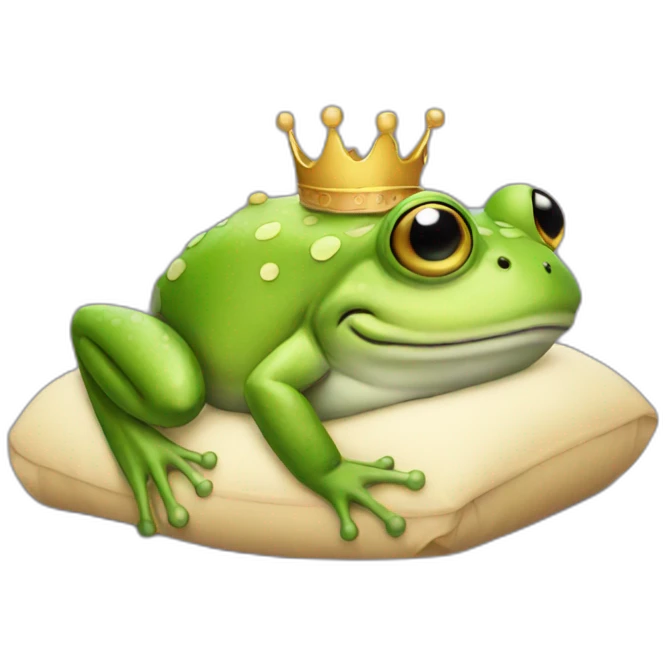 Queen frog sleeping emoji