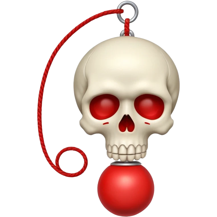 Skull Yo-Yo with a string going up emoji