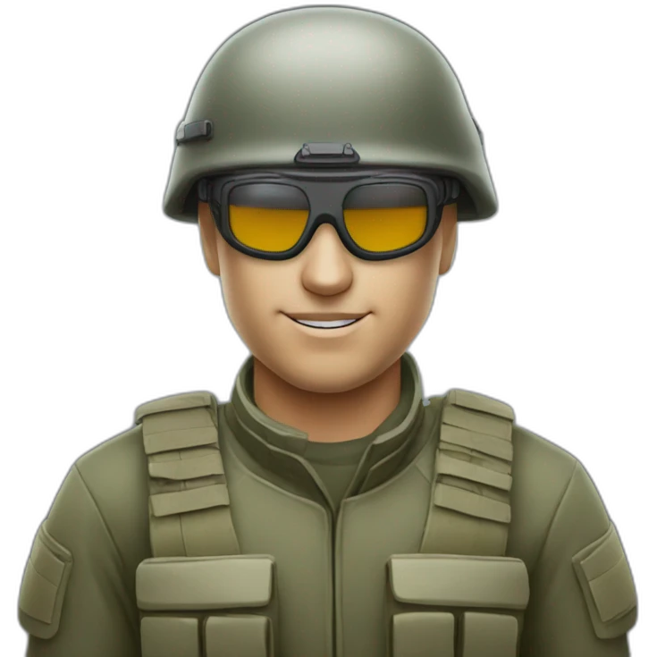 danish soldier from the side wearing vr glasses emoji