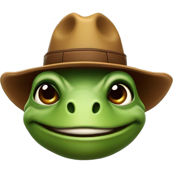 Schildpad met cowboyhoed  emoji