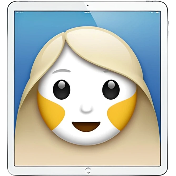 modern new iPad, minimal, flat, in the style of the Apple phone emoji emoji