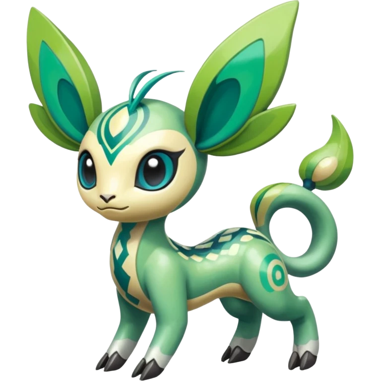 Colorful Painted Marked Patterned Oriental Minimalistic Isometric  Shiny Exotic Meloetta-Palkia-Virizion-Venom-Stitch-Fakémon-creature-hybrid emoji