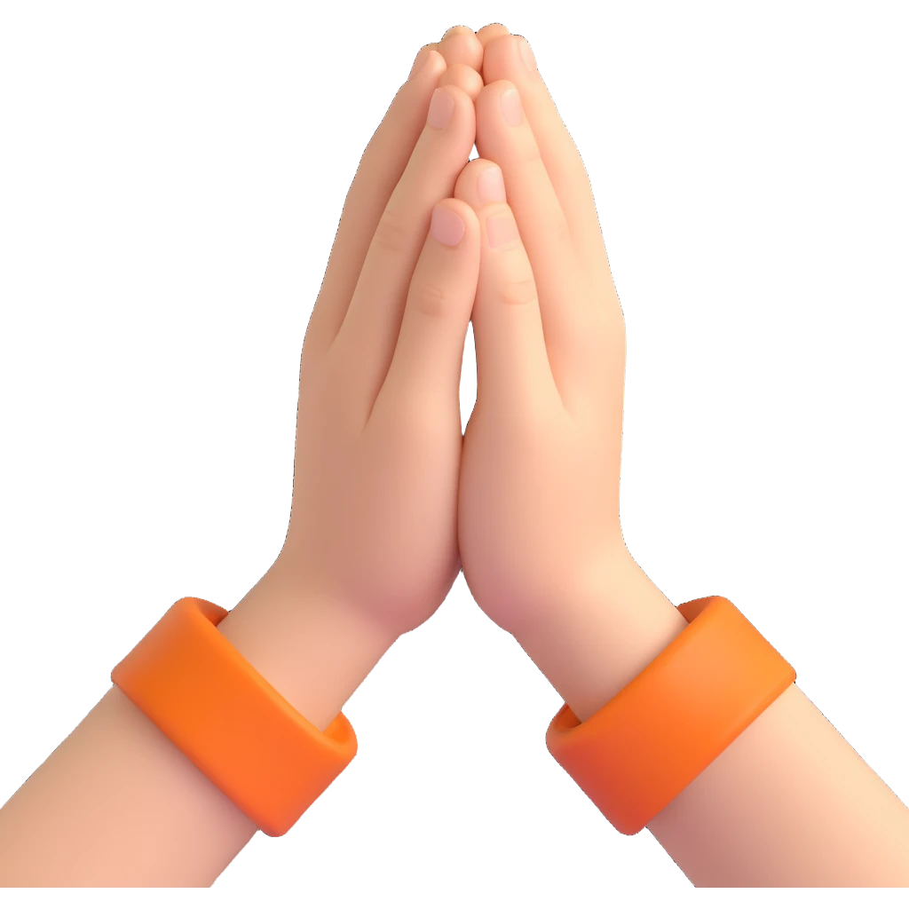 prayer hand gesture emoji, hands together, simple, no face, focus on gesture emoji