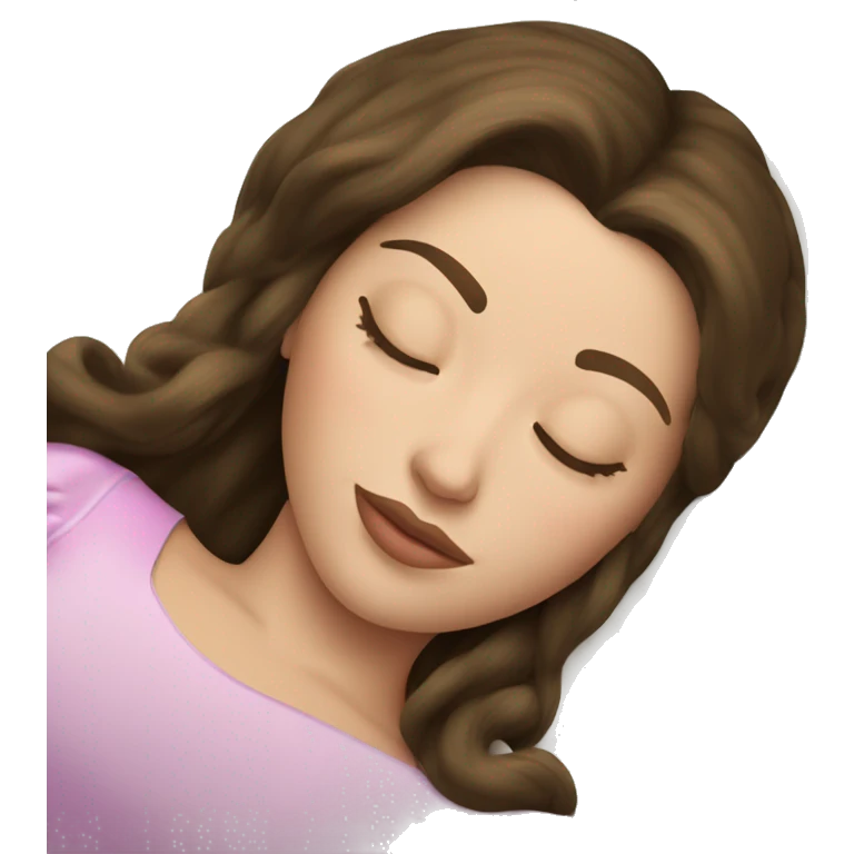 sleeping beauty brunette white girl with a silk pillow emoji