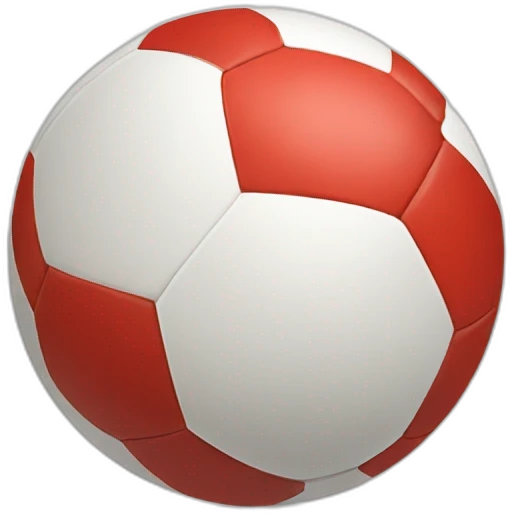 smiling red white soccer ball emoji