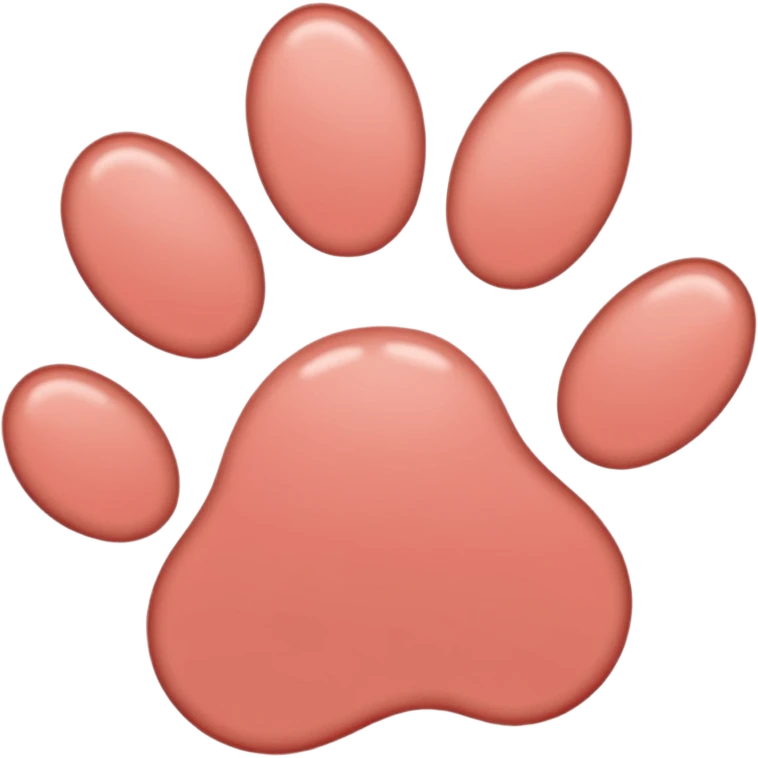 a very light pale pastel red pawprint emoji