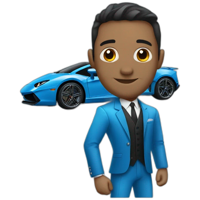 blue lamborgini facing right emoji